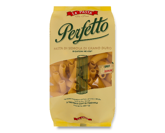 Вироби макаронні La Pasta Perfetto «Рігатоні»