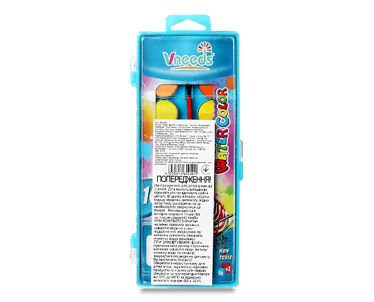 Фарби акварельні + пензлик 16 кольорів