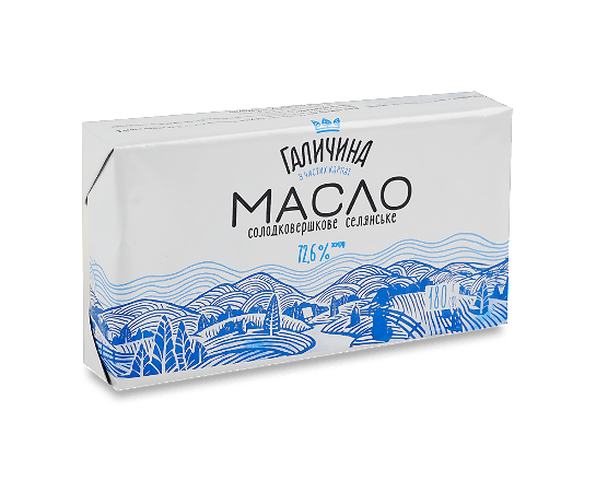 Масло солодковершкове «Галичина» «Селянське» 72,6%