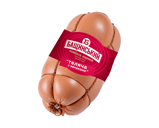 Ковбаса «Бащинський» «Теляча з вершками» варена, вищий сорт