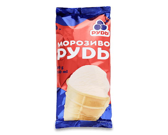 Морозиво «Рудь» у вафельному стаканчику