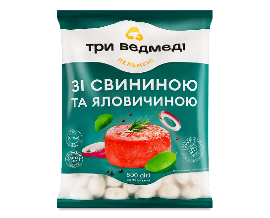 Пельмені Три ведмеді зі свининою та яловичиною