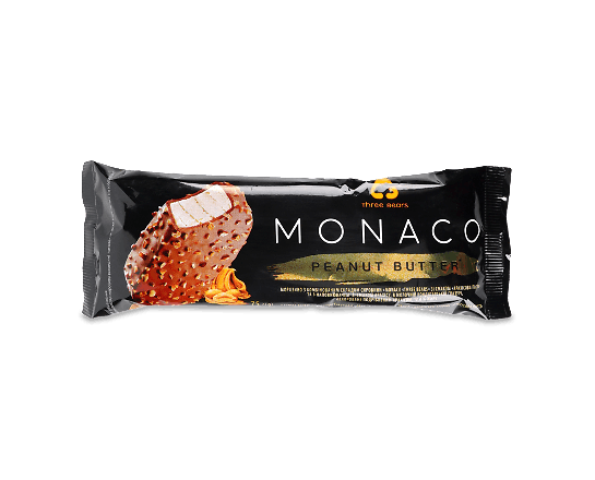 Морозиво Три ведмеді Monaco зі смаком арахісової пасти, глазуроване