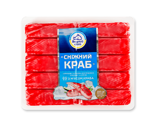 Палички крабові Водний світ Сніжний краб охолоджені