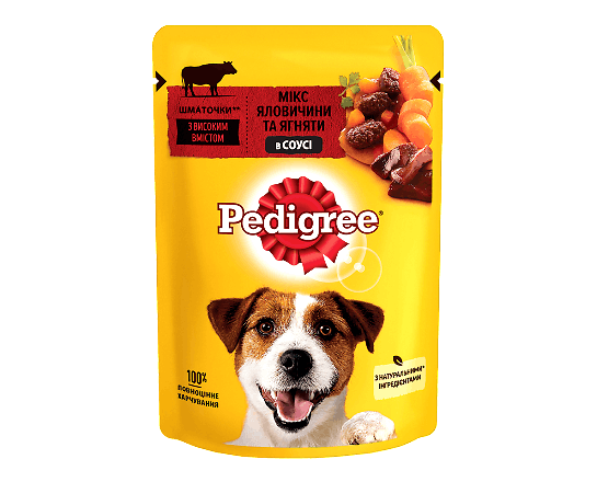 Корм для собак Pedigree яловичина-ягня в соусі