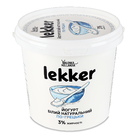 Йогурт Lekker по-грецьки білий натуральний 3%