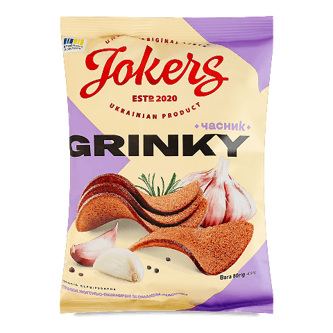 Грінки Jokers житньо-пшеничні зі смаком часнику