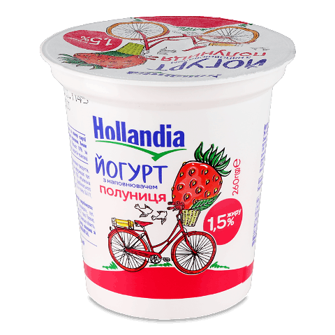 Йогурт Hollandia з наповнювачем полуниця 1.5%