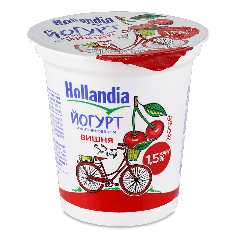 Йогурт Hollandia з наповнювачем вишня 1.5%