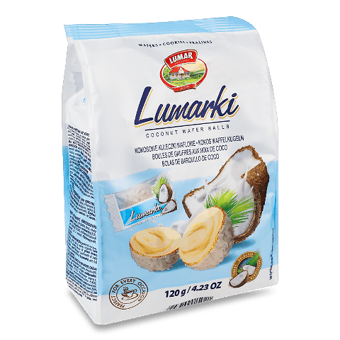 Цукерки Lumarki вафельні кульки кокос-крем начинка