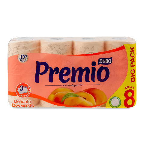 Папір туалетний «Диво» Premio Delicate Peach 3-шаровий