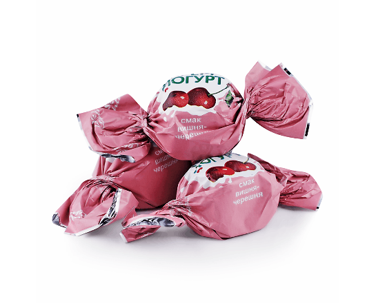 Цукерки Konti «Крем-йогурт» зі смаком вишня-черешня