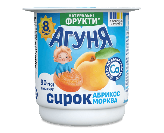 Сирок «Агуня» абрикос-морква для дітей від 8 місяців 3,9%