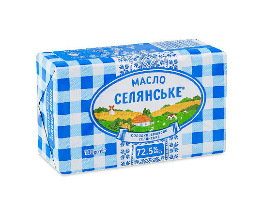 Масло «Селянське» солодковершкове селянське 72,5%