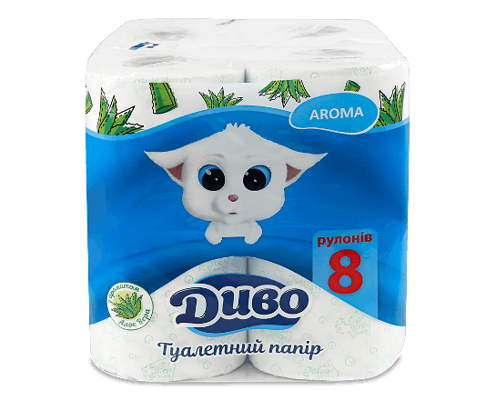 Папір туалетний Диво Aroma алое вера 2-шаровий