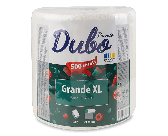 Рушники паперові «Диво» Premio Grande XL 2-шарові 500 аркушів