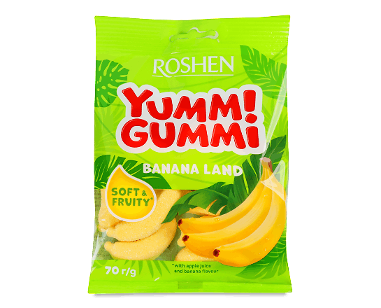 Цукерки Roshen Yummi Gummi Banana Land