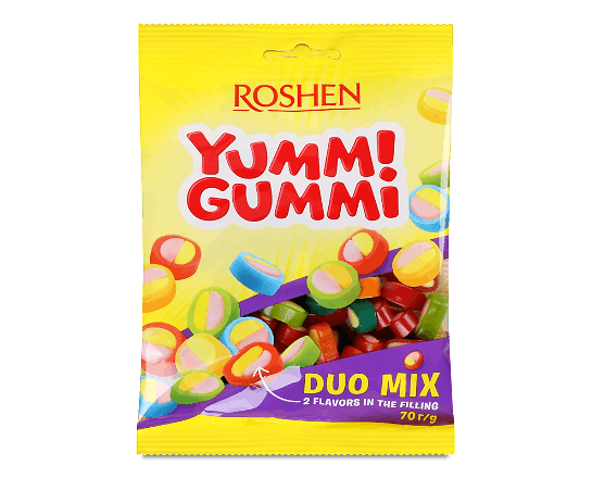 Цукерки Roshen Yummi Gummi Duo Mix желейні