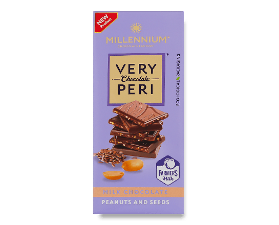 Шоколад молочний Millennium Very Peri з арахісом, льоном та чіа