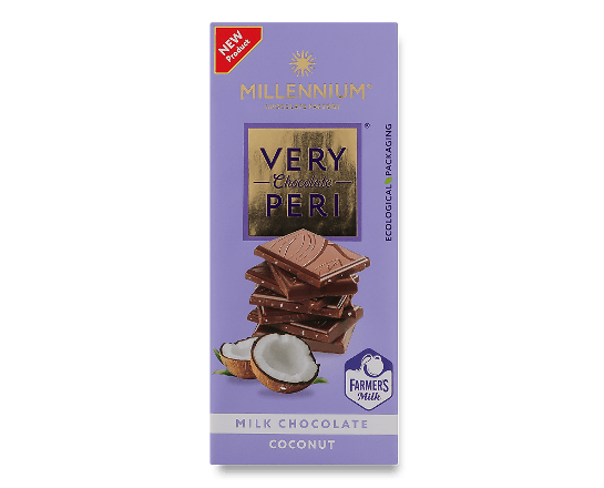 Шоколад молочний Millennium Very Peri з кокосовою стружкою