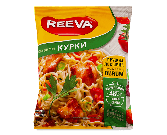 Локшина швидкого приготування Reeva зі смаком курки