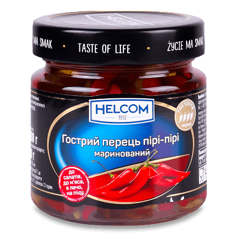 Перець Helcom гострий пірі-пірі червоний маринован