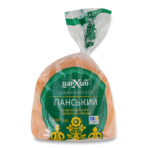 Хліб Цар-Хліб Панський пшеничний половинка нарізаний