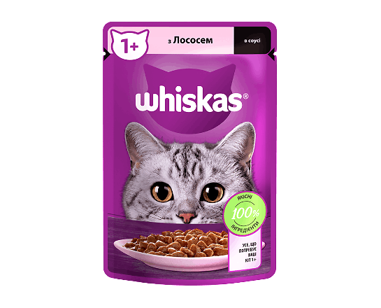 Корм для котів Whiskas з лососем в соусі