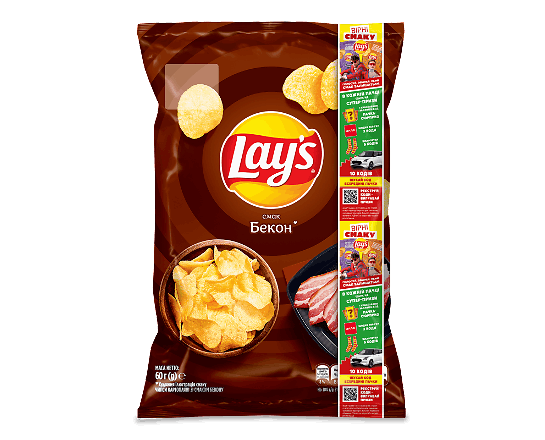 Чипси Lay's картопляні зі смаком бекону