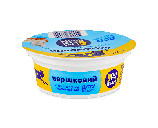 Сир плавлений Пирятин Вершковий 45%, стакан