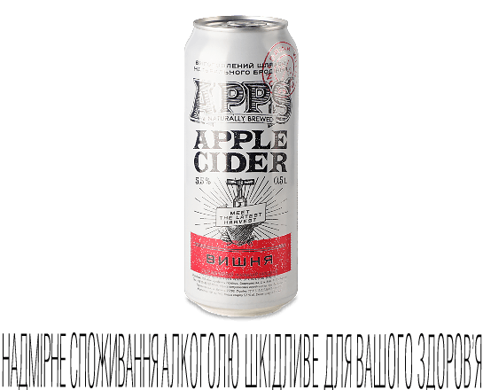 Сидр Apps зі смаком вишні солодкий газований з/б