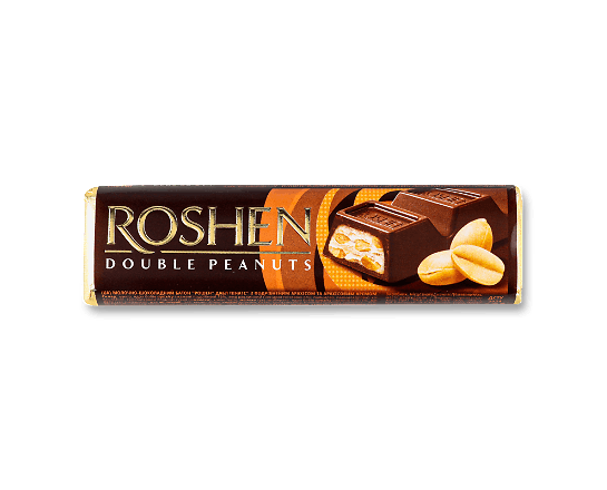 Батон Roshen Double peanuts молоч-шоколадний з арахісом