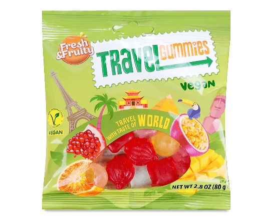 Цукерки Wawel Travel Gummies Vegan з фруктовим смаком
