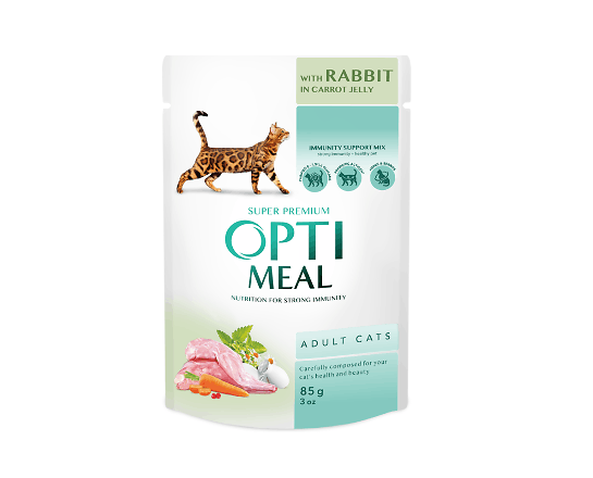 Корм для дорослих котів Optimeal кролик у морквяному желе