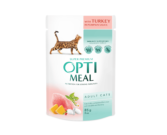 Корм для дорослих котів Optimeal індичка у гарбузовому соусі