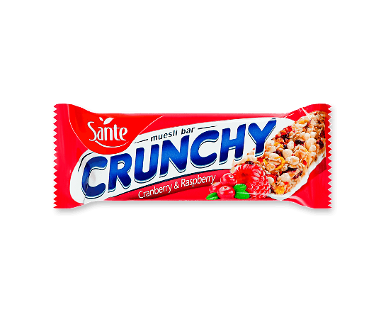 Батончик Sante Crunchy мюслі журавл-малина глазур