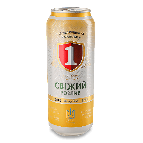 Пиво Перша приватна броварня Свіжий розлив світле з/б