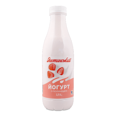 Йогурт Яготинський полуниця 1,5%, пляшка