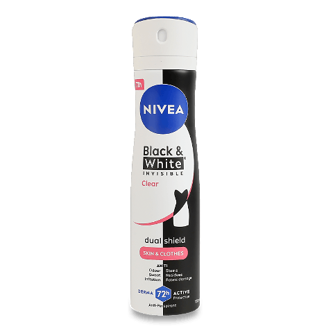 Дезодорант-спрей Nivea Black&White Invisible Clear