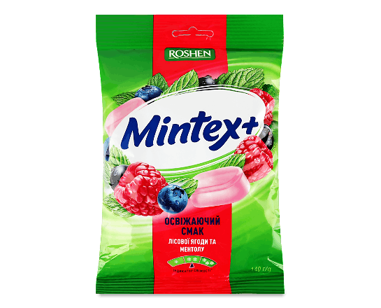 Карамель Roshen Mintex+ Berry зі смаком лісових ягід та ментолу
