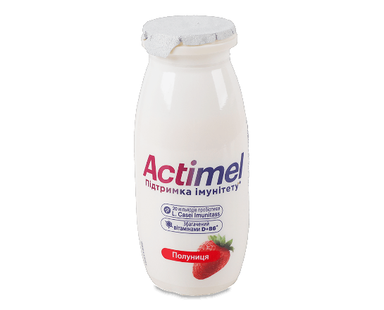 Продукт кисломолочний Actimel полуниця 1,4%, пляшка