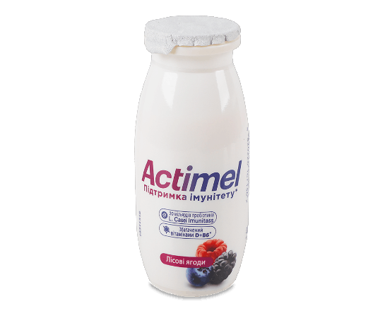 Продукт кисломолочний Actimel лісові ягоди 1,4%, пляшка