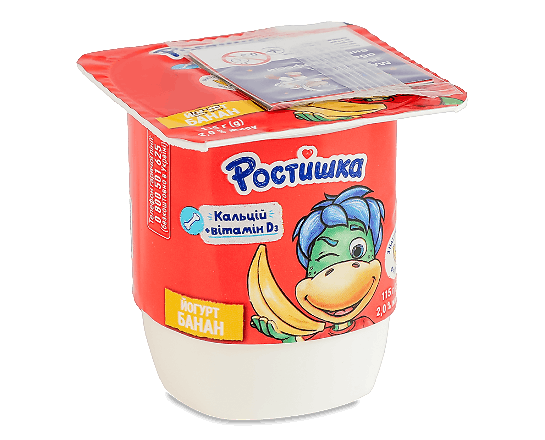 Йогурт Ростишка банан 2%, стакан