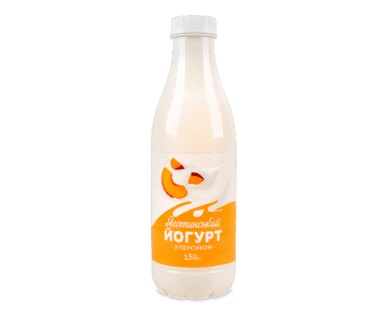 Йогурт Яготинський персик 1,5%, пляшка