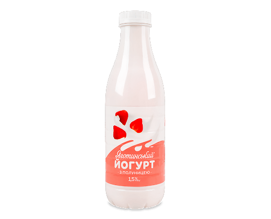 Йогурт Яготинський полуниця 1,5%, пляшка