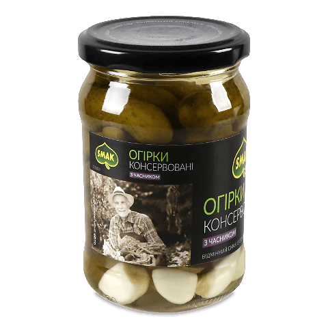 Огірки Smak консервовані з часником