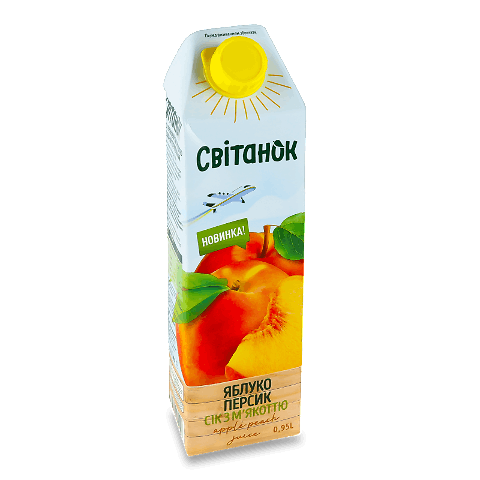 Сік Світанок яблуко-персик з м'якоттю