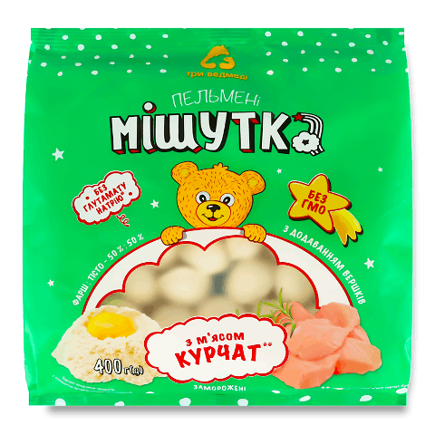 Пельмені Три ведмеді Мішутка з м'ясом курчат
