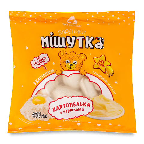Вареники Три ведмеді Мішутка з картоплею та вершками
