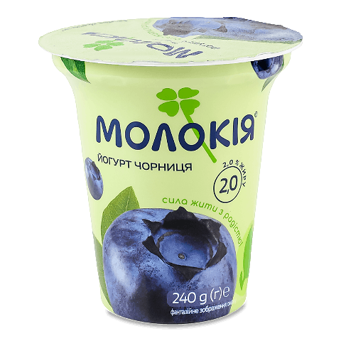 Йогурт Молокія з чорницею густий 2%